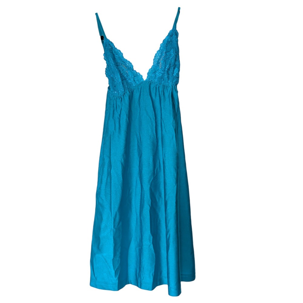 Fairy Coquette Babydoll Lace Top Chemise Small Blue Dainty Stretchy Sleepwear